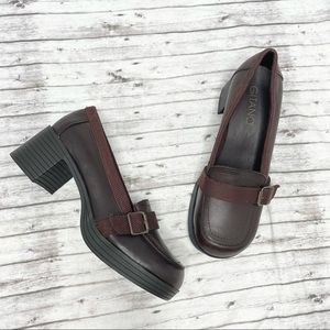 GITANO Vintage 90s Brown Chunky Heel Loafers 10